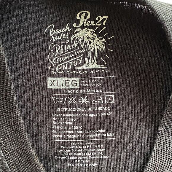 Pier 27 Mens Shirt Extra Large XL Cancun/Turtle Riviera Maya Black T-Shirt - Picture 3 of 5